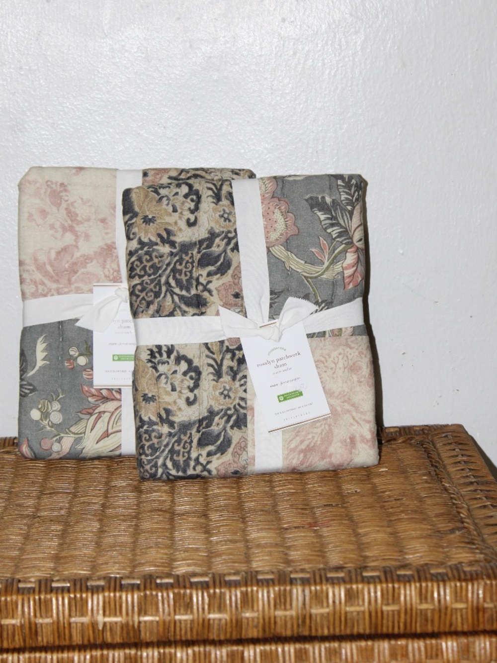 Pottery Barn. Rosalyn Patchwork Quilted. Euro Shams. Set Of 2